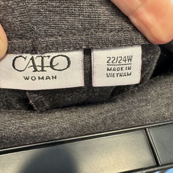 Cato Midi Pencil Skirt Stretch Knit High Waist Office Classic Women 22/24W Gray - Picture 3 of 8